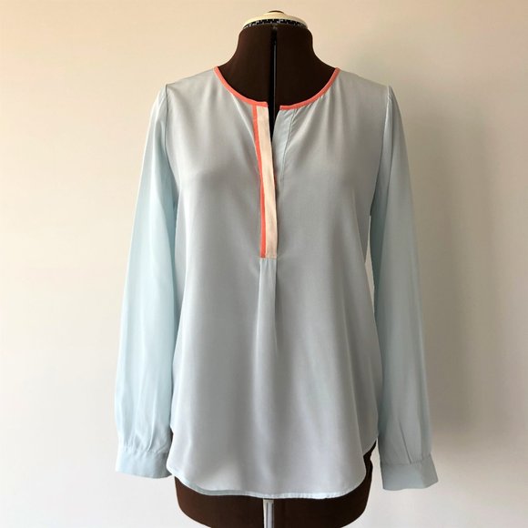 Joie Silk Half Button Up Blouse - Picture 1 of 7